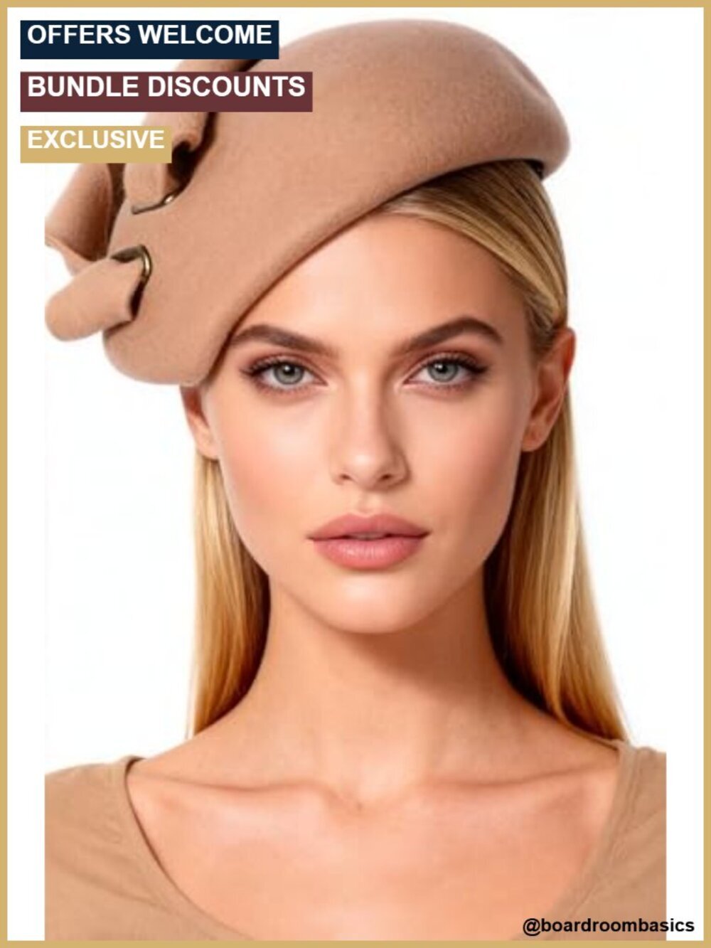 Wool Felt Fascinator Hat for Women with Hair Clip - Formal Occasion Pillbox Hat